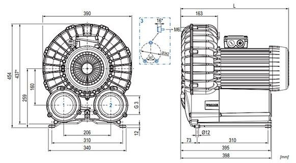 Габаритные размеры (чертеж) Becker SV 400/1 5.5